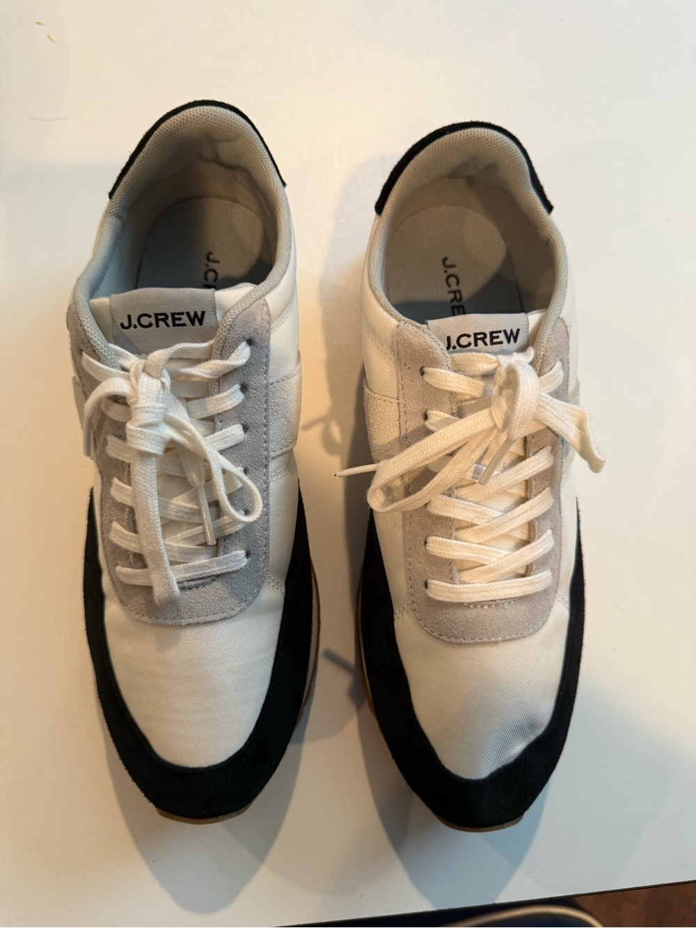 J. Crew Trainers in Colorblock Black & White
Like new Size 9